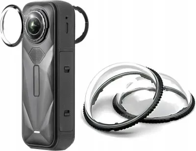 Zdjęcie produktu dla Zestaw Osłon 2x Poliwęglan Ochrona Osłona na Obiektyw do Insta360 X5 / X 5 / DCA2843