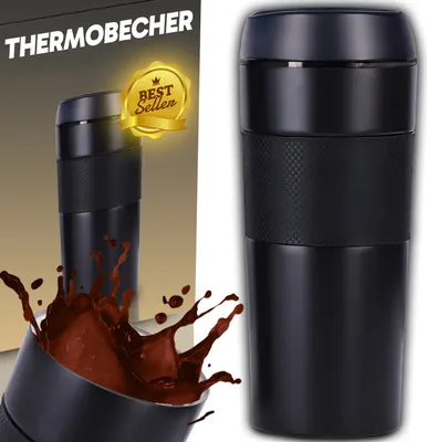 Produktbild von Isolierbecher Travel Mug Thermobecher 400 ml, auslaufsicher Vakuum Edelstahl BPA-frei, für Kaffee unterwegs, 12h Warm 24h Kalt Retoo