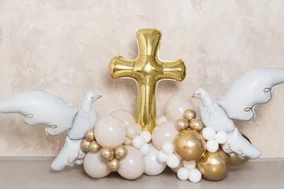 Image de Ballon en plastique Croix 63x91cm or