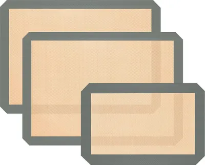 Produktbild von Silikon-Backmatte, 3er-Pack wiederverwendbare Backmatte, Antihaft, lebensmittelechte Silikonmatten zum Backen, Backblech zum Backen von Keksen, Makronen, Brot