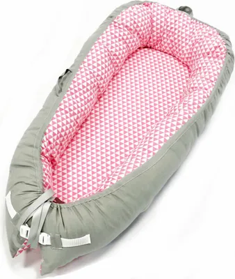 Image de Nid de bébé Nid douillet Lit Nouveau-né amovible Coussin de protection en coton Lit d'enfant, Rose petite grille, 50 * 80cm