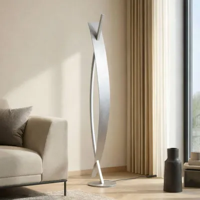 Produktbild von Lucande LED-Stehleuchte Marija, silber, dimmbar, 140 cm