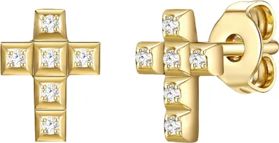 Produktbild von Glanzstücke München Ohrstecker Kreuz Sterling Silber Zirkonia 50080295