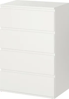 Imagen del producto de Cómoda con 4 cajones, archivador de oficina con sistema antirrobo, color blanco, 55 x 33 x 80 cm