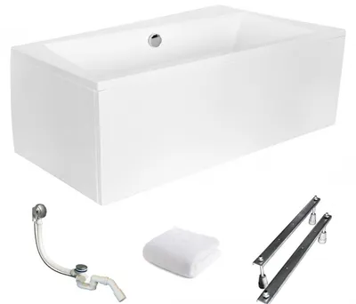 Produktbild von Aqua For You | Besco Badewanne Asymmetrisch Infinity Rechts - 160x100 Cm - Antibakteriell - mit Weiße Verkleidung - Eckbabewanne - Acryl