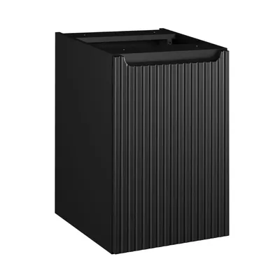Obrázek produktu pro Koupelnová skříňka pod desku 40 cm černá matná s košem frézovaná MDF