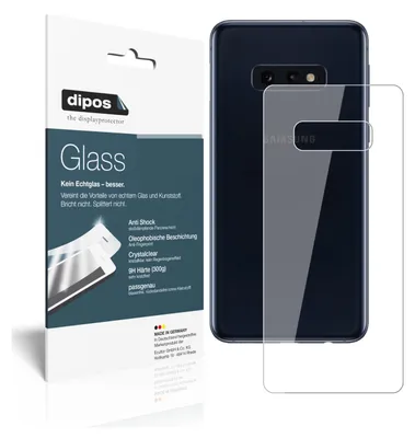 Produktbild von 2x Schutzfolie für Samsung Galaxy S10e Rückseite - Anti-Shock 9H Folie dipos Glass Kunststoffglas
