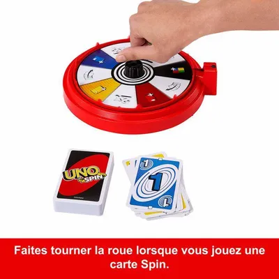 Produktbild von Mattel Games UNO Wizz, Kartenspiel mit interaktivem Rad, für Menschen mit Farbsehschwäche, ab 7 Jahren