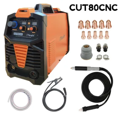 Zdjęcie produktu dla Cutter plazmowy CNC - CUT80 380V PTM80 - 80A, przetwornica - bez wysokiej częstotliwości, zapłon łukiem pilotującym - do 35 mm grubości cięcia - palnik PTM80, kabel 10 m