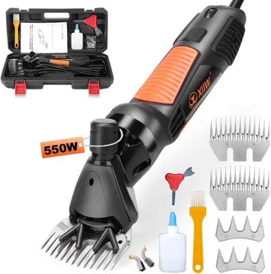 Produktbild von Elektrische Schafschere   Professionell Schafschermaschine, 6 Geschwindigkeiten Clipper Trimmer mit 2 Sätze Klinge, Schafe, Wolle, Ziegen Farm