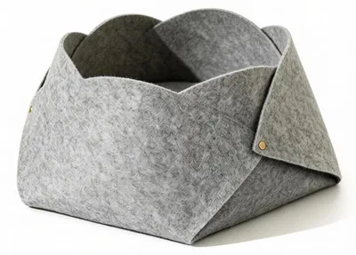Katzenhaus 2-in-1, Filz, faltbar, 48x48x23 cm, grau
