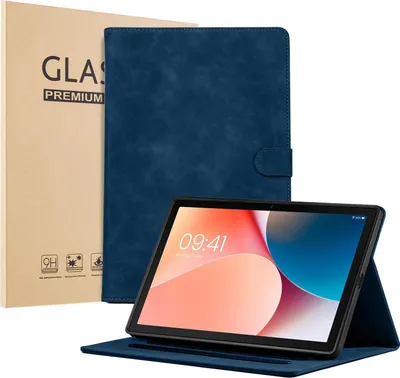 Produktbild von LBH Tablet Schutzhülle + 2x 9H Display Glas für Samsung Galaxy Tab A8 10.5 Zoll Cover Case Schutz Tablet Farbe: Blau