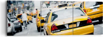 Produktbild von Bild auf Leinwand - Leinwandbild - Taxi Straße New York - 90x30cm - Wand Bild - Wanddeko - Leinwanddruck - Bilder - Kunstdruck - Wanddekoration - Leinwand bilder - Wandkunst - CA90x30-2663