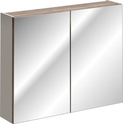 Produktbild von Badezimmer Spiegelschrank 80cm AKAN Taupe inkl. LED