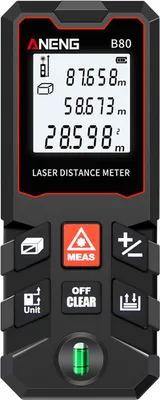 Obrázek produktu pro ANENG 80m laserový měřicí přístroj LCD Digitální laserový dálkoměr s vodováhou Mini dálkoměr Vzdálenost / plocha / objem / Pythagorejský měřicí přístroj Změna ukládání dat