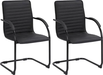 Produktbild von 2er-Set Esszimmerstühle - Designstühle aus Kunstleder - bequeme Polsterung, bodenschonend