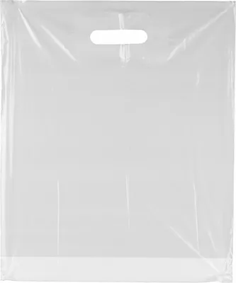 Produktbild von 100 Grifflochtragetaschen, weiß, 38x45+5 cm