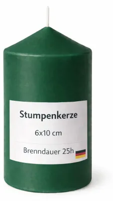 Productafbeelding van Stompkaarsen, diameter 6 cm, hoogte 10 cm, donkergroen, verpakking met 1 stuk