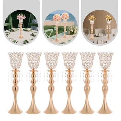Obrázek produktu pro 6 kusů stojanů na květiny 49*13,5 cm stolní dekorace na svatby zlatá