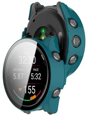 Produktbild von Schutzhülle mit Glas für Garmin Forerunner 70 / 170 / 170 Music, Bizon Case Watch Adamo, Grün