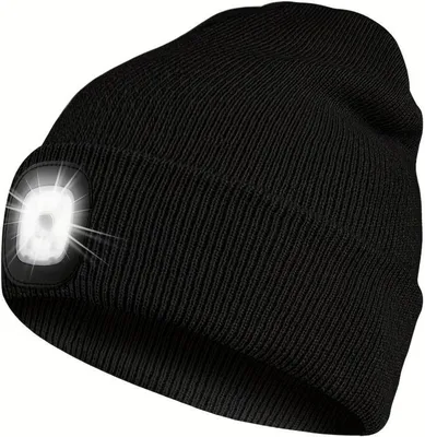 Produktbild von LED Mütze mit Licht, Outdoor Beanie für Herren Damen, Beleuchtete Mütze, Aufladbar USB - LEDBEANIE