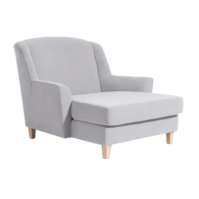 Produktbild von XXL Sessel Karil Bezug Veloursstoff Buche natur / silber 21887