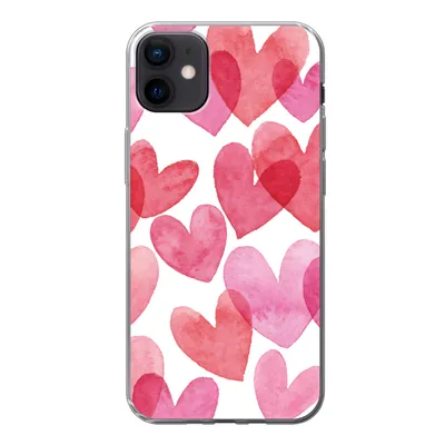 Produktbild von MuchoWow® Handyhülle Schutzhülle Hülle für iPhone 12 mini Ein Aquarell mit Herz-Illustration Silikon Softcase Handy Hülle - Bild