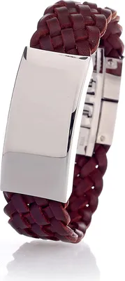 Produktbild von Karisma Lederarmband Braun Mit Edelstahl Platte Matt Breite 22mm - Männerschmuck