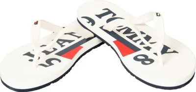 Zdjęcie produktu dla TOMMY HILFIGER JEANS damskie japonki na plażę lub basen EN0EN01885 gumowe sandały plażowe z rzemykami, YBR biały / biały, EUR 36 - UK 3.5 - USA 6 - CM 23, 100% guma