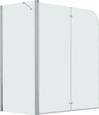A clear, studio shot of a glass shower enclosure.