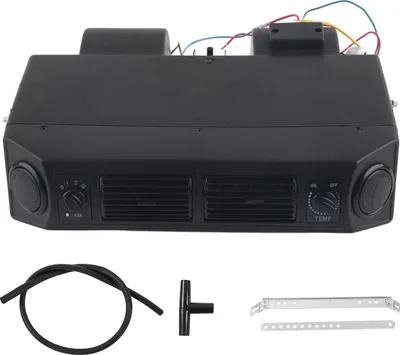 Immagine prodotto di 12 V Kit di raffreddamento dell'evaporatore del climatizzatore sotto il cruscotto Flusso d'aria a 3 velocità con raccordi per tubi flessibili Universale