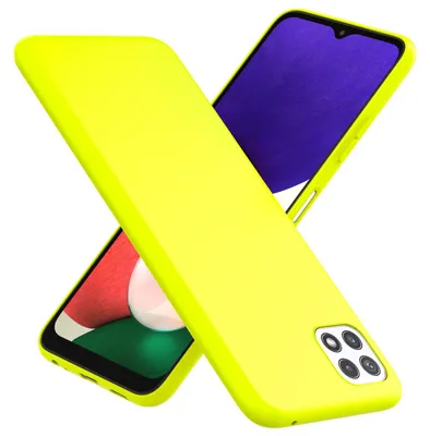 Zdjęcie produktu dla Etui silikonowe NALIA Colourful Neon do Samsung Galaxy A22 5G, intensywny kolor, antypoślizgowe, aksamitne, gumowane, żółte