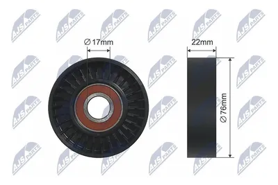 Produktbild von NTY Spannrolle Keilriemen RNK-ME-036 passend für MERCEDES-BENZ A-Klasse (W169) 22mm 17mm 76mm