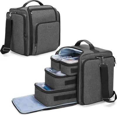 Produktbild von Make-up-Organiser für Kosmetikartikel - Schwarz, Großer Organizer mit Transparenten Taschen