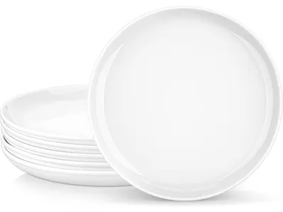 Productafbeelding van MALACASA Serie REG, serviesbord set, 6 stuks, 26,7 cm, crèmekleurig, hoogwaardig porselein, geschikt voor vaatwasser en magnetron