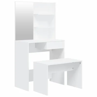 Image de vidaXL Ensemble de coiffeuse blanc 74,5x40x141 cm