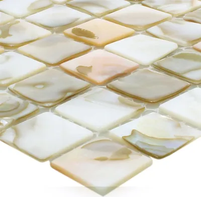 Produktbild von Mosaikfliesen Muschel Kordon Hellbeige
