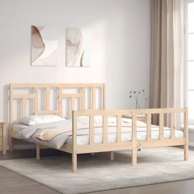 Produktbild von The Living Store Massivholzbett mit Kopfteil 160x200 cm