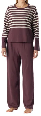 Produktbild von Schiesser Damen Schlafanzug lang kakaobraun