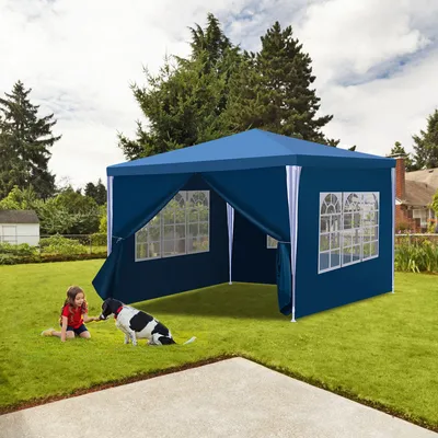 Produktbild von Yakimz Pavillon Polyethylen Stahlrohre – s Partyzelt aus Polyethylen und Stahlrohren, praktisches Gartenzelt Blau 3x3m