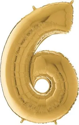 Immagine prodotto di Palloncino gonfiabile numero 6 oro 66 cm
