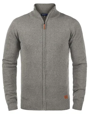 Produktbild von Blend BHNorman Herren Strickjacke Cardigan Feinstrick Pullover mit Stehkragen Reißverschluss Rippbündchen Baumwollmischung Regular fit