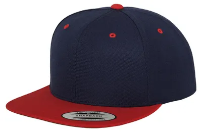 Produktbild von Yupoong - "Classic" Snapback Mütze FK1774 (Einheitsgröße) (Marineblau/Rot)