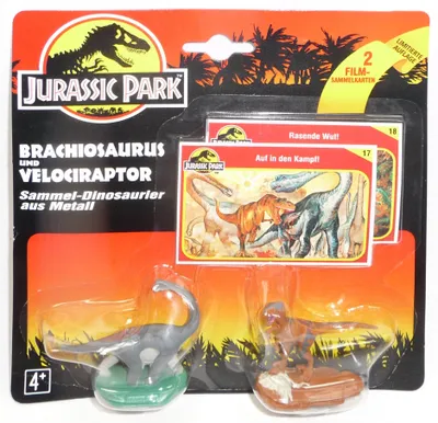 Produktbild von Dinosaurier Metallfiguren Brachiosaurus und Velociraptor Jurassic Park Kenner 1993