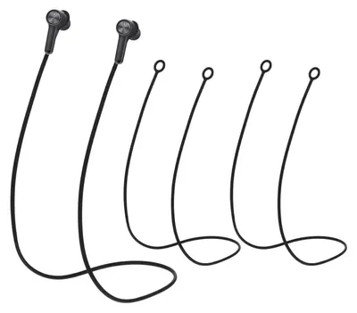 Immagine prodotto di 2 supporti auricolari antiscivolo, in silicone nero, per auricolari removibili