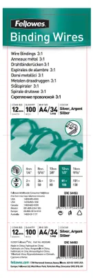 Produktbild von Fellowes 54453, Weiß, 100 Blätter, Metall, A4, 13 mm, 13 mm