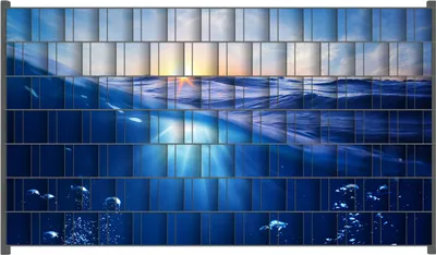 Produktbild von Wallario Zaunsichtschutz mit Motiv Wellen im Meer bei Sonnenuntergang für Ein- und Doppelstabmatten Zäune in der Größe 250 x 140 cm