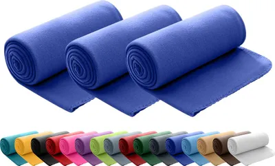 Produktbild von 3er Set Polar Fleecedecke 130x160 cm, OEKO-TEX ca. 400g Gewicht, mit Antipilling & Kettelrand - Farbe dunkelblau