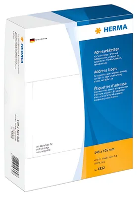 Produktbild von HERMA Adressetiketten einzeln weiß 148x105 mm Papier 500 St.