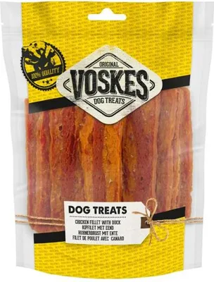 Produktbild von Hundefutter Hühnerfleisch mit Entenfiletstückchen groß - Voskes